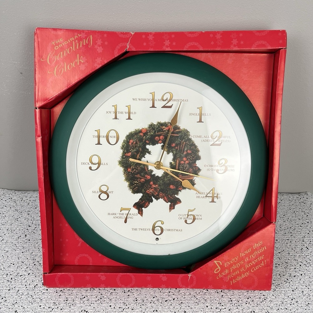Vintage Veritime Christmas‎ The Original Caroling Clock Musical Battery Operated